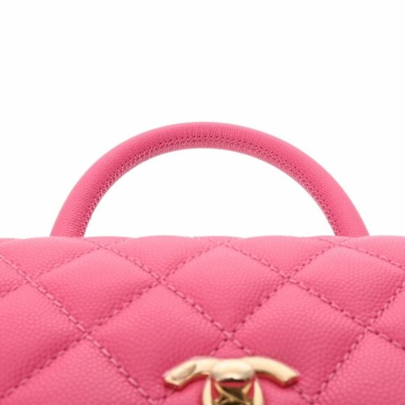 Authentic CHANEL Lambskin Quilted XS Mini Top Handle Rectangular Flap Bag Pink - Picture 8 of 11